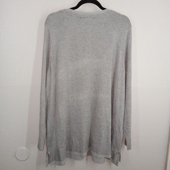 Lane Bryant Womens Size 26/28 Pullover Sweater Gray Long Sleeve Rayon V Neck Nwt - Picture 4 of 7